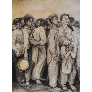 Arsalan Naqvi, 11 x 15 Inch, Charcoal on Paper, Figurative Painting, AC-ARN-112
